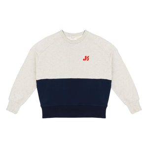 Jenest - Renk bloklu органik pamuklu sweatshirt | Açık gri