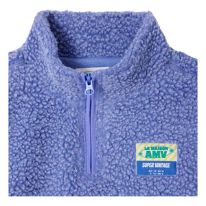 American Vintage - Hoktown Geri Dönüştürülmüş Elyaf Sherpa Yarım Fermuarlı Sweat Üstü | Mor