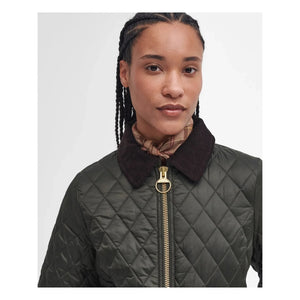 Barbour - Beadnell Dar Kesim Kapitone Ceket | Haki