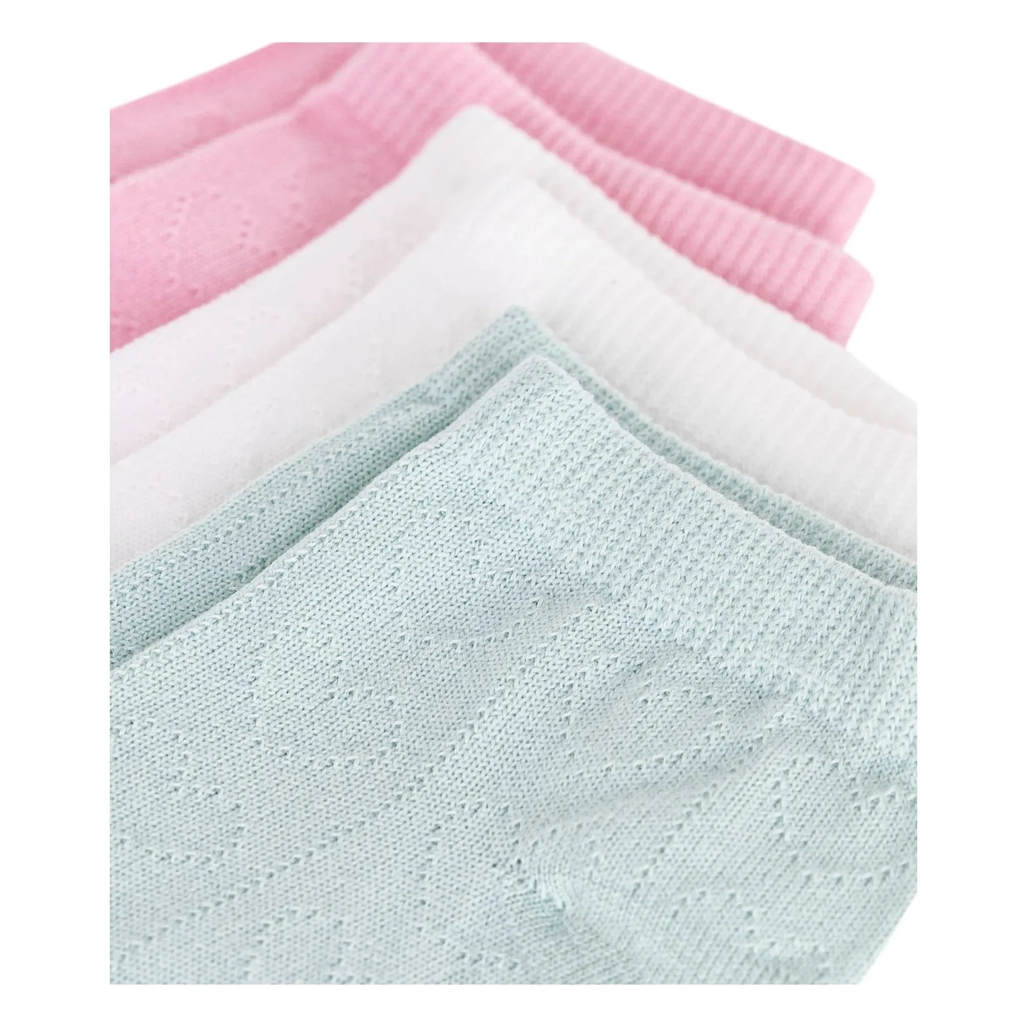 Petit Bateau - 3 Çift Alçak Delikli Çorap Seti | Pembe