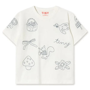 Tinycottons - Organik Pamuk Mantar Tişört | Beyaz