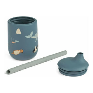 Liewood - Ellis Silikon Pipetli Bardak | Arctic Sea/Ocean view
