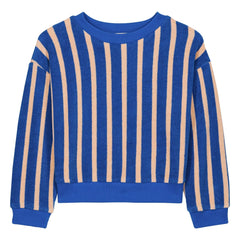 We Are Kids - Çizgili organik pamuklu havlu sweatshirt | Mavi