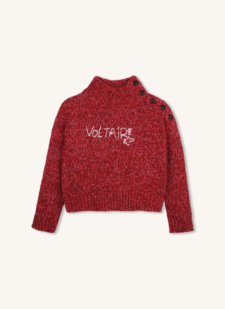 Zadig & Voltaire - Voltaire Düğmeli Kazak | Ahududu Kırmızısı