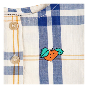 Bobo Choses - Tartan Organik Pamuk Bebek Elbisesi | Ekru