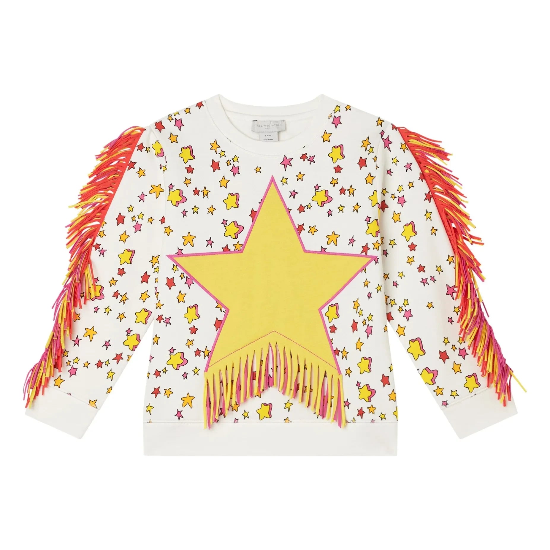 Stella McCartney Kids - Püsküllü Yıldız Sweat | Ekru