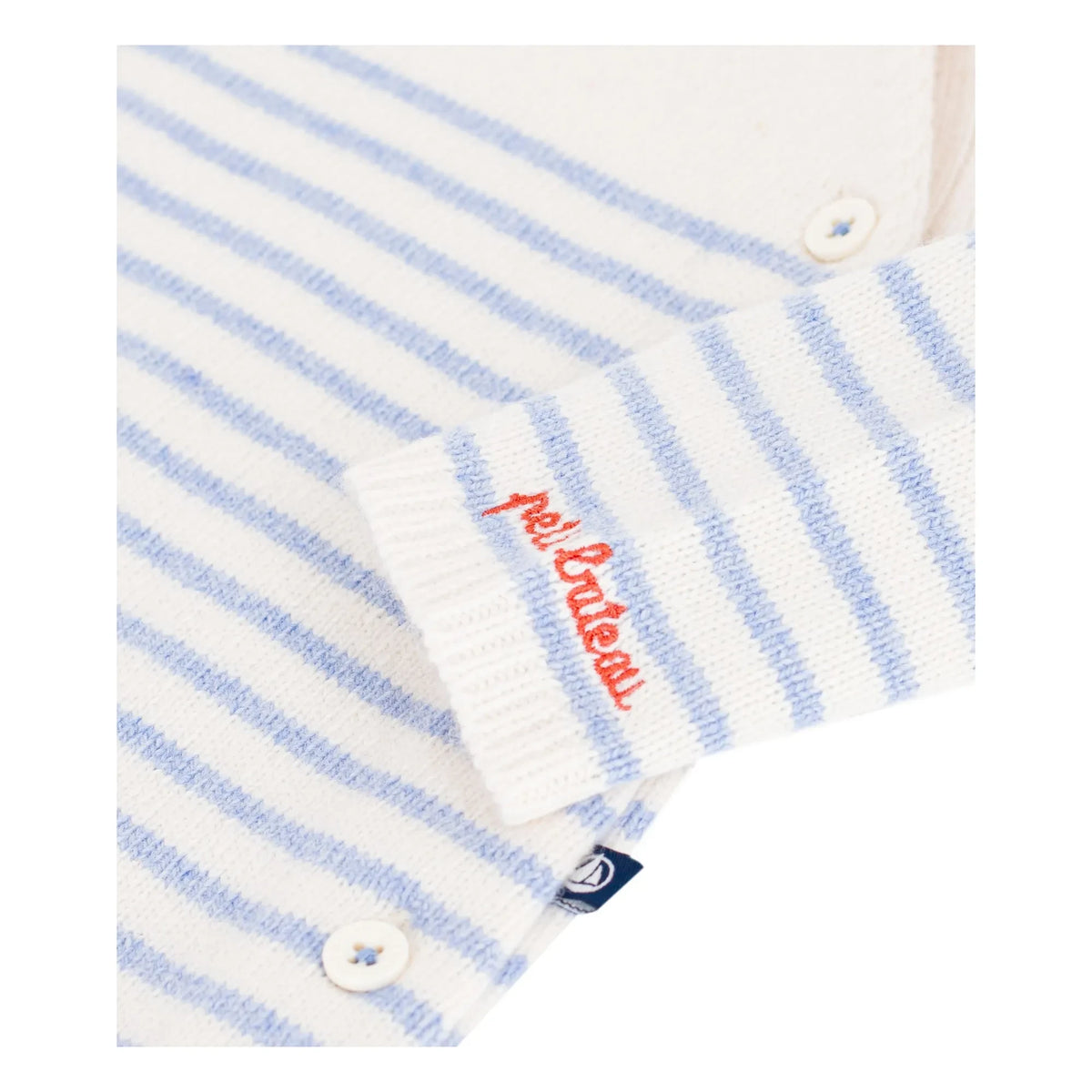 Petit Bateau - جمبسوت صوفي مخطط | Ecru