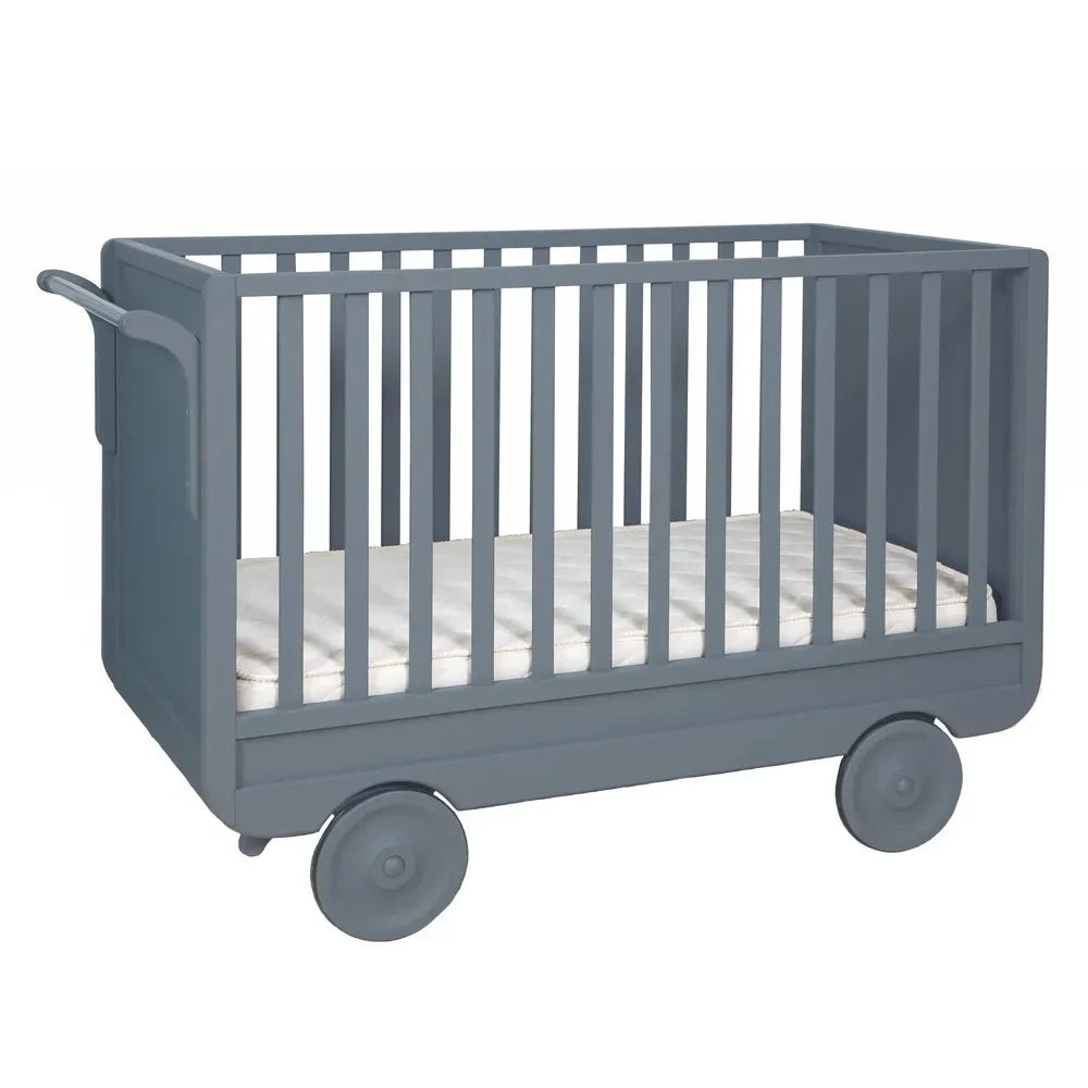 Laurette - Ayarlanabilir Tekerlekli Karyola 60 x 120 cm | Orta Gri