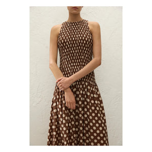 Faithfull the Brand - Luisa Pamuk Puantiyeli Elbise | Chocolate