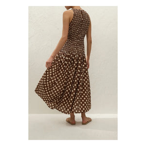 Faithfull the Brand - Luisa Pamuk Puantiyeli Elbise | Chocolate