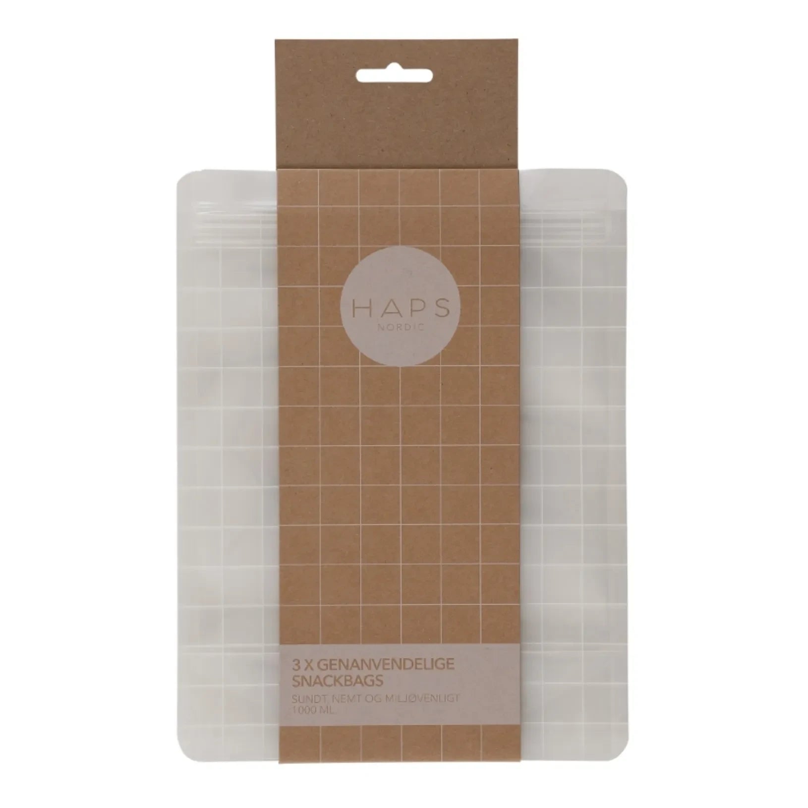 Haps Nordic - Yeniden Kullanılabilir Atıştırmalık Poşeti 1000 ml - 3'lü Paket