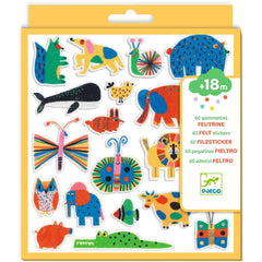 Djeco - 60 keçe etiket - Her yerde hayvanlar!