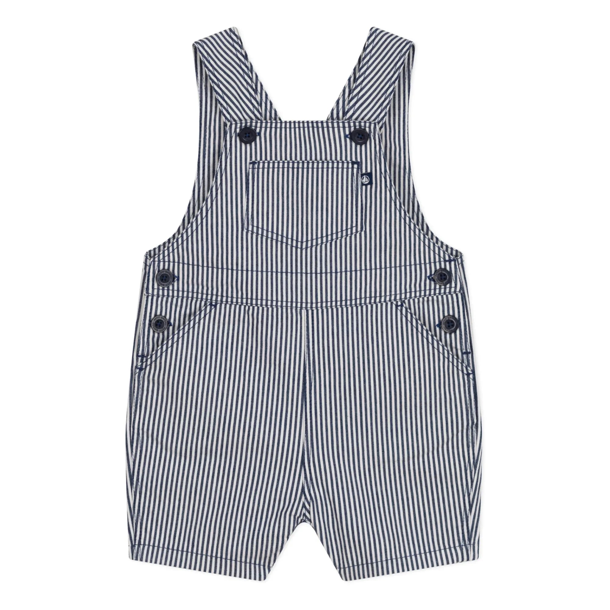 Petit Bateau - Çizgili Mini Salopet | Lacivert