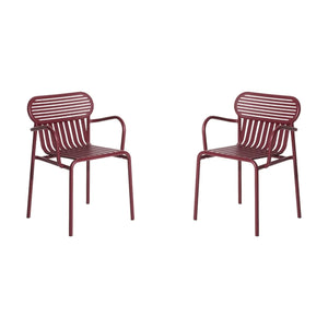 Petite friture - Kollu hafta sonu sandalyeleri - 2'li Set | Bordo