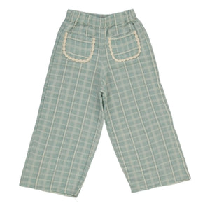 Bebe Organic - Mia Carreaux Cepli Taraklı Pantolon | Mavi Yeşil