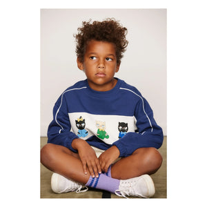 Mini Rodini - Organik Pamuklu Sweat Animals | Koyu Mavi