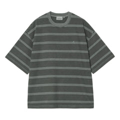Carhartt WIP - Hanson Çizgili Tişört | Gri-yeşil