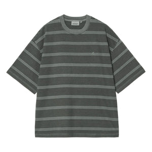 Carhartt WIP - Hanson Çizgili Tişört | Gri-yeşil