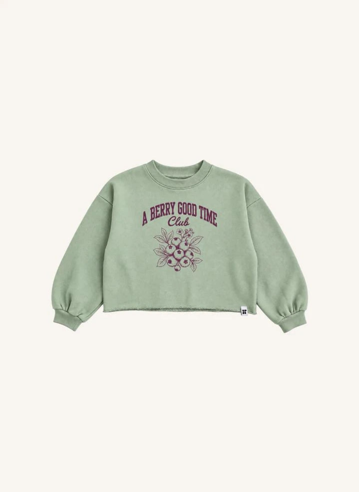 Hundred Pieces - Belmont Blueberry قطن عضوي سويت شيرت | أخضر