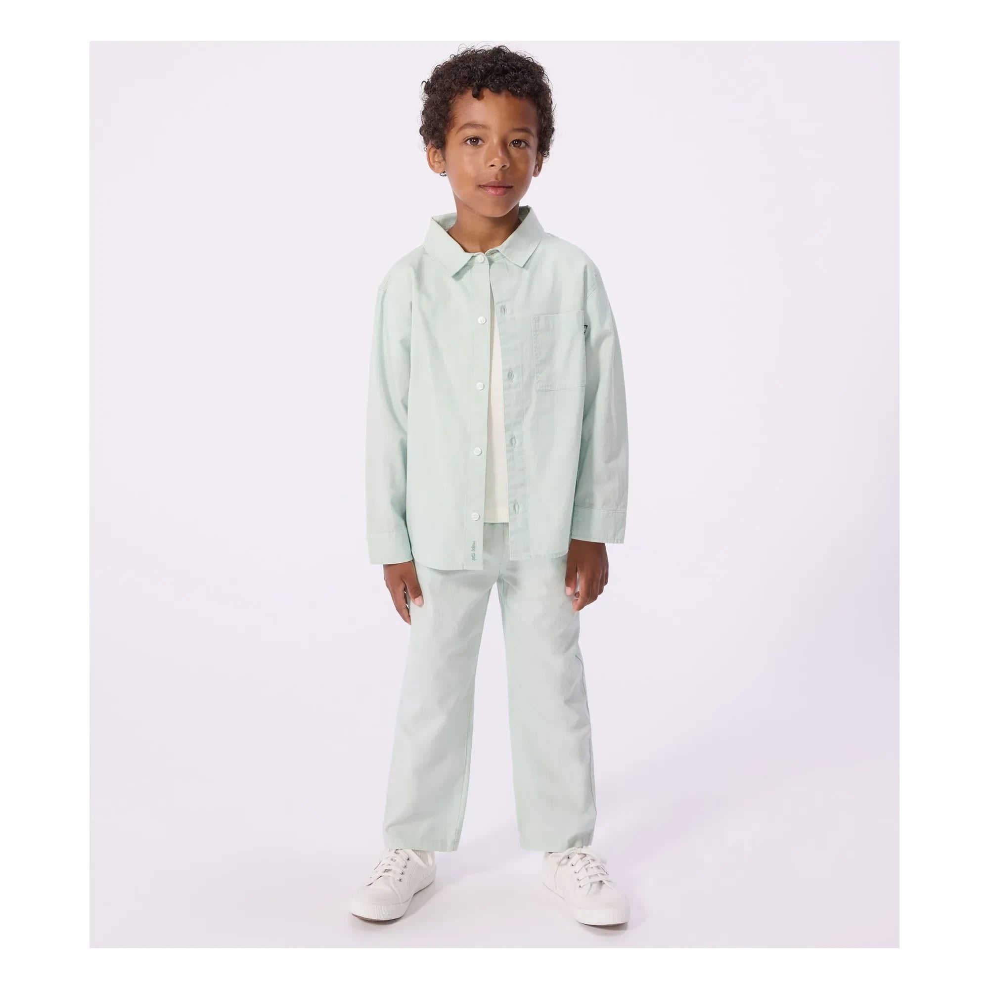 Petit Bateau - Adaçayı | Düz Keten Gömlek