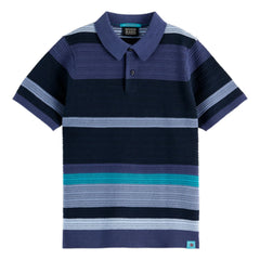 Scotch & Soda - Çizgili Triko Polo | Mavi
