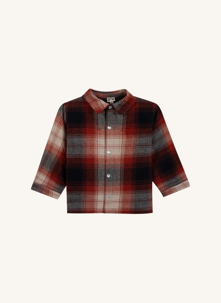 Bonton - Peace Carreaux overshirt | أحمر