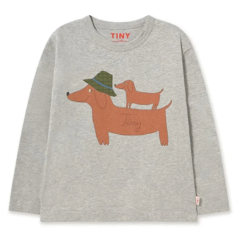 Tinycottons - Organik Pamuklu Köpek Tişörtü | Heather grey