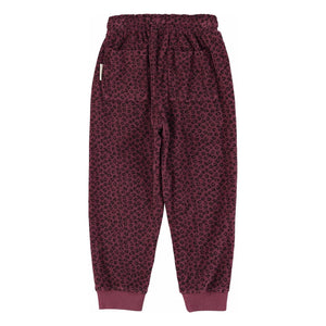 Piupiuchick - Organik Pamuklu Leopar Desenli Terry Jogger | Aubergine