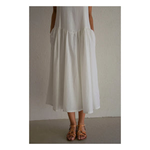 THEAVANT - Grace Cotton ve İpek Poplin Elbise | Beyaz
