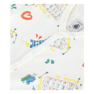 Petit Bateau - Pyjama Kombishort Opera | Beyaz