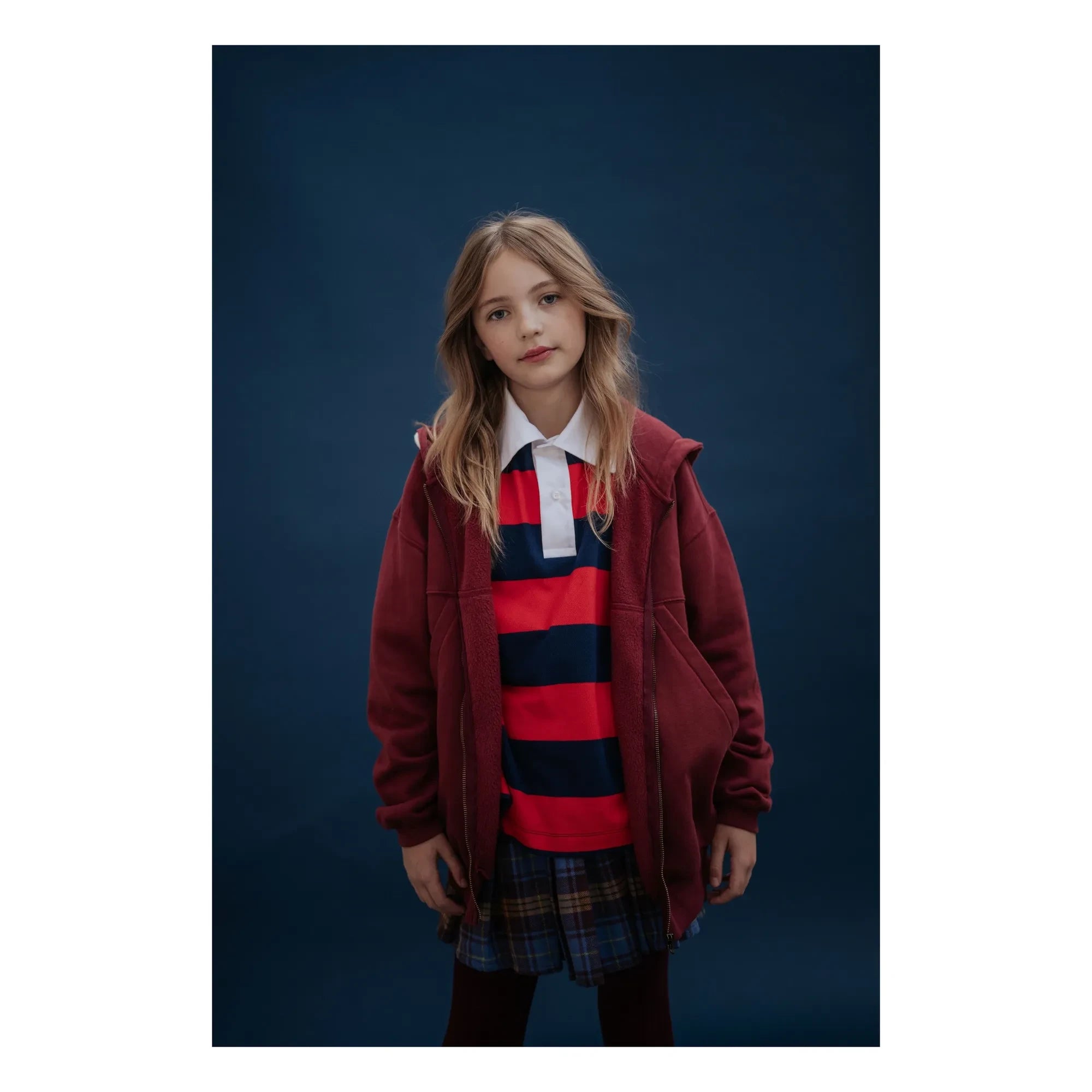 Repose AMS - Organik pamuk fermuarlı sweatshirt | Bordo