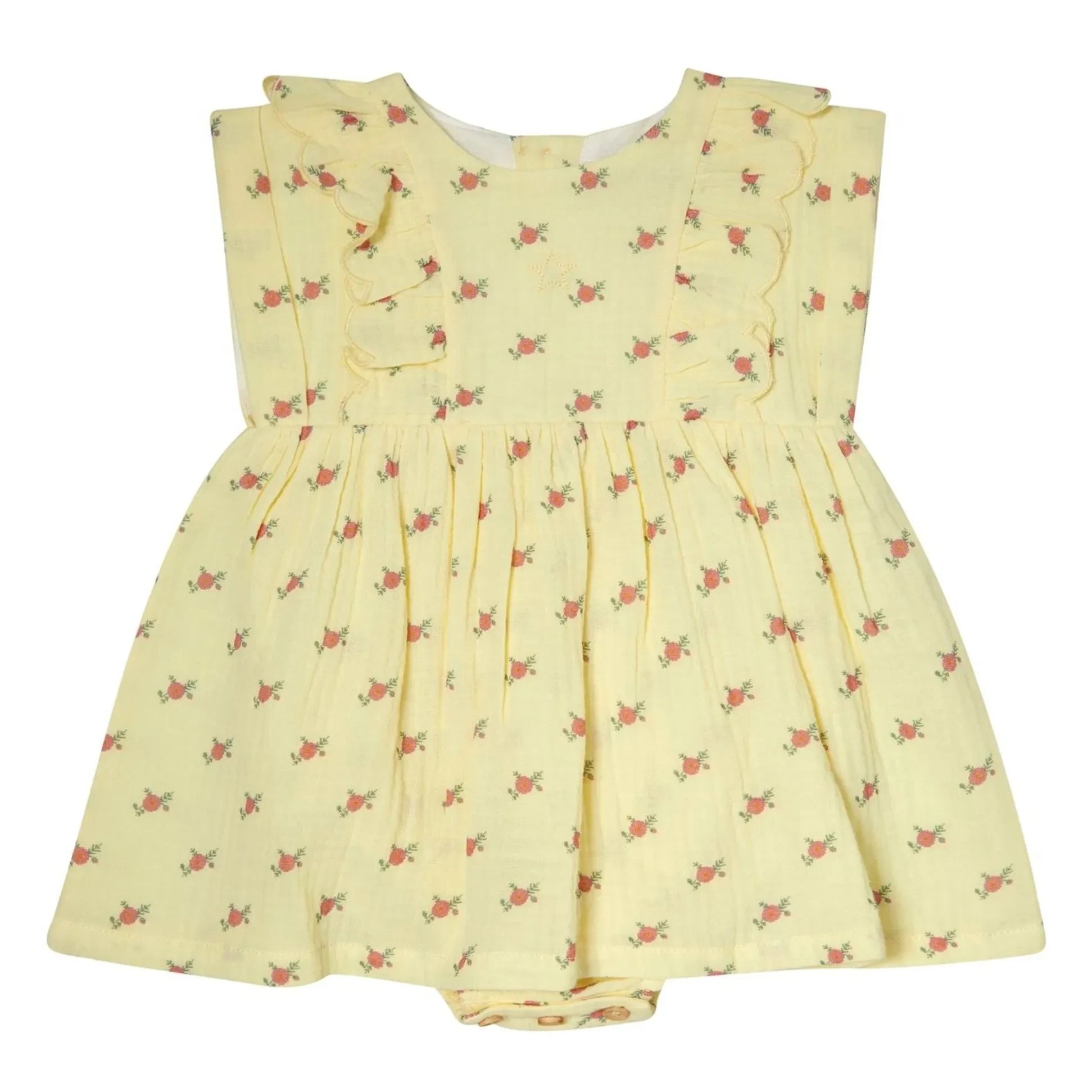 Tocoto Vintage - Sarılı Bebek Fırfırlı Çiçekli Elbise