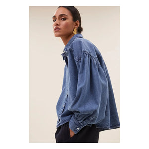 By Bar - Sarah Pamuk bluz | Denim mavisi