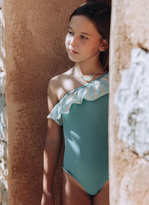 Lison Paris - Riviera Asimetrik Tek Parça Mayo | Mavi