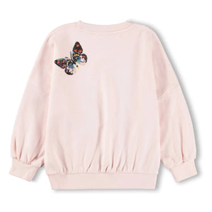 Molo - Marika kelebekler organik pamuk sweatshirt | Açık Pembe