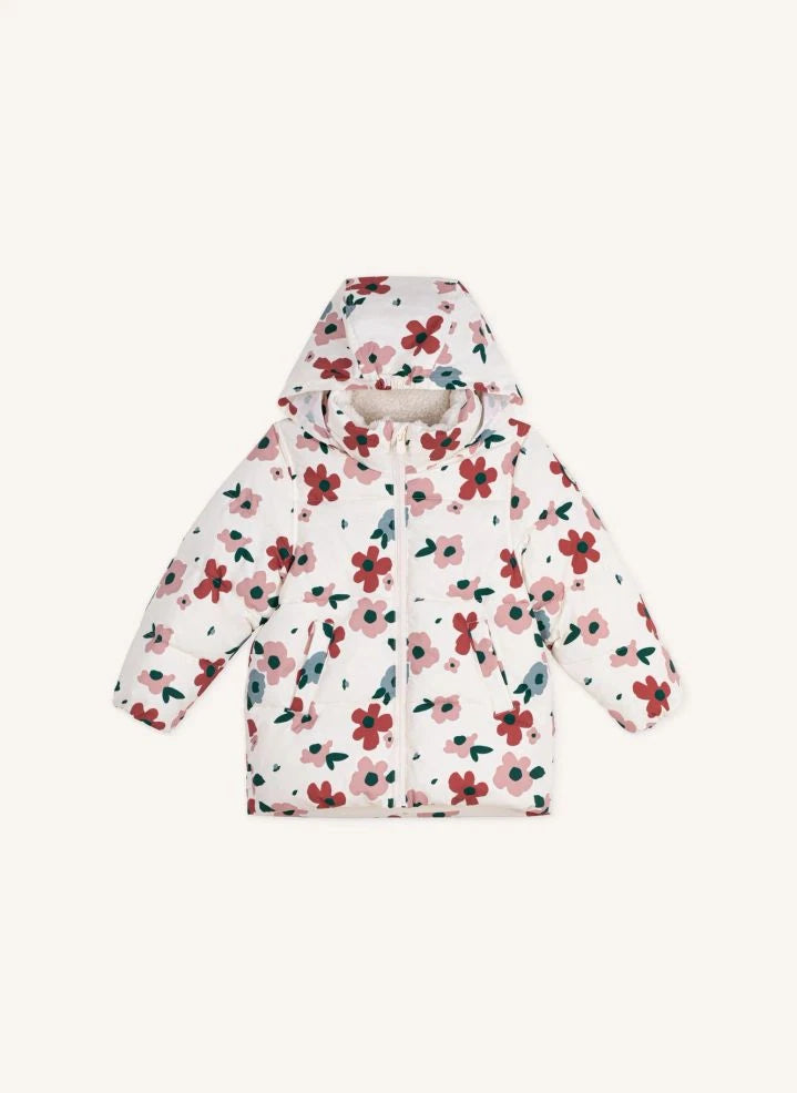 Petit Bateau - سترة مبطنة بنقشة زهور | إكرو
