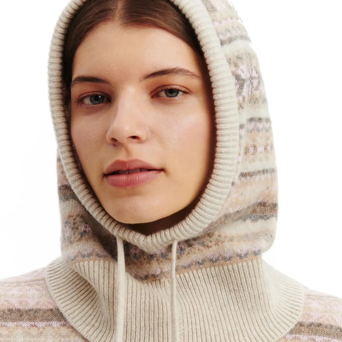 Bompard - قطعة علوية بغطاء رأس من كشمير بنمط Fair Isle