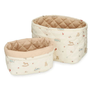 Cam Cam - Vintage Oyuncaklar saklama sepetleri - 2'li Set | Bej