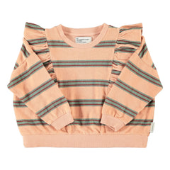 Piupiuchick - Çizgili Organik Pamuklu Sweatshirt | Pembe