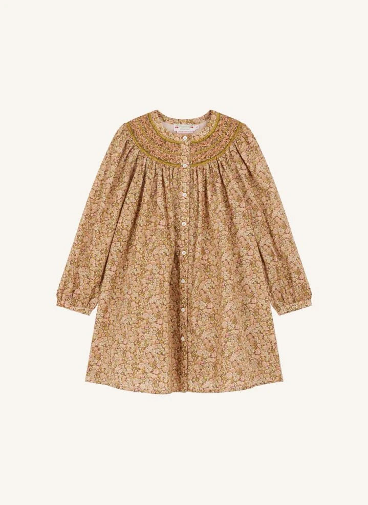 Bonpoint - Jadwiga Liberty Organik Pamuk Elbise | Mauve