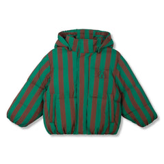 Wynken - Çizgili kuş tüyü mont | Yeşil