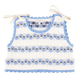 Bebe Organic - Çiçek Desenli Scilla Üst | Mavi