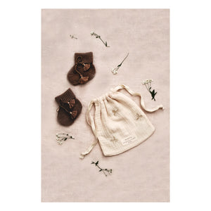 Gentil Coquelicot - Örgü Patikler ve Nakışlı Kese | Chocolate