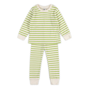 Sleepy Doe - Organik pamuklu çizgili pijama | Yeşil