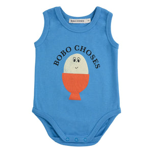 Bobo Choses - Bobo organik pamuklu kolsuz body | Mavi