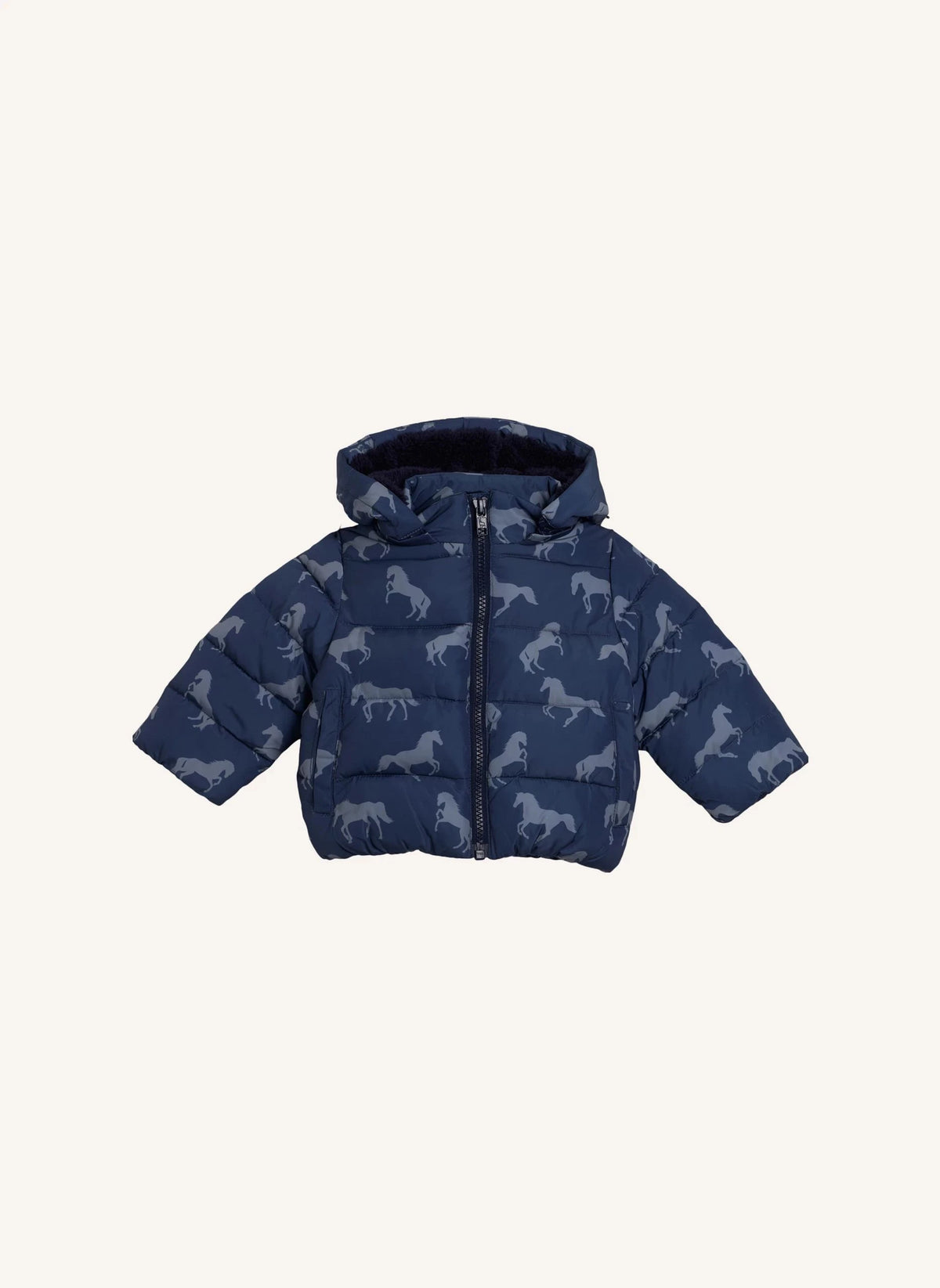Stella McCartney Kids - سترة مبطنة بطبعة حصان | أزرق غامق