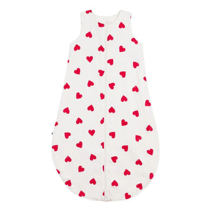 Petit Bateau - Pamuklu gazlı uyku tulumu kalpler | Beyaz
