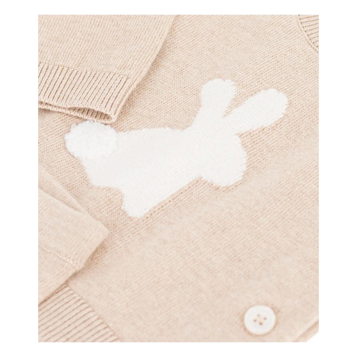 Petit Bateau - طقم سترة محبوكة وبنطال من القطن العضوي | بيج