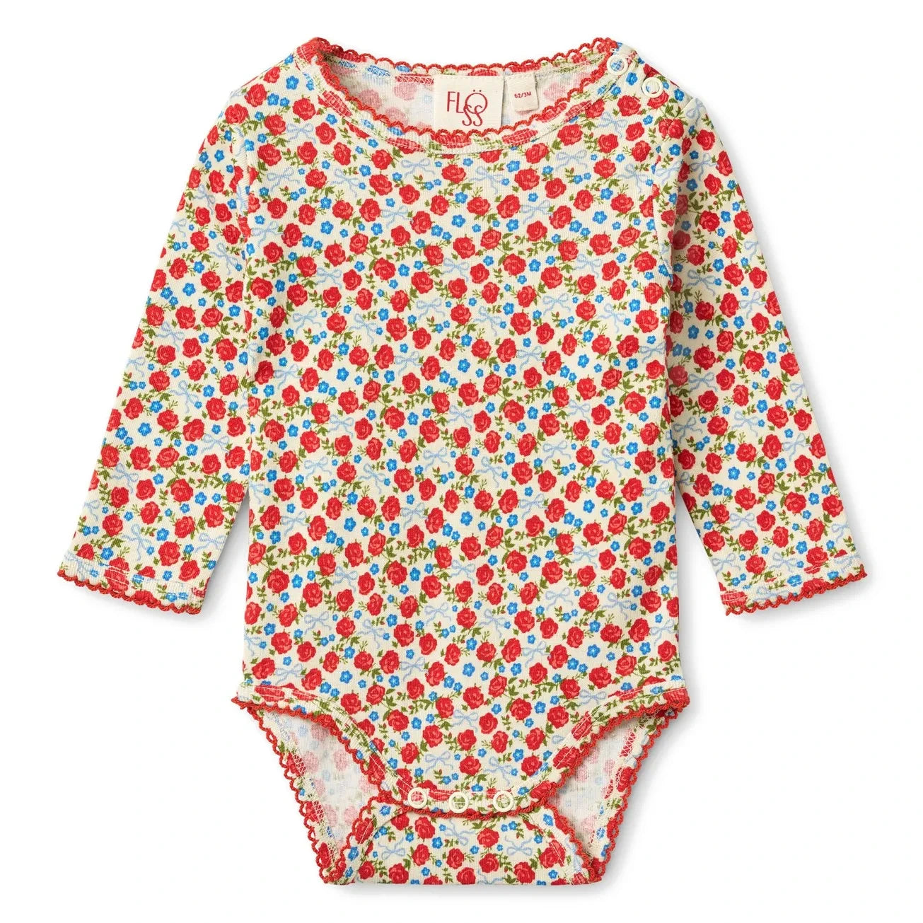 Flöss - Floral Fresa Bodysuit | أحمر