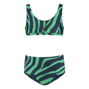Beachlife - Zebra Düğmeli Mayo Geri Dönüştürülmüş Lifler | Yeşil